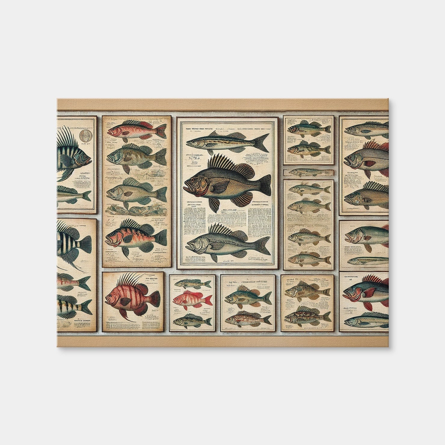 AUTO-MOCKUP WHITE | Antique fish illustrations | 1 Piece | Gallery Wrap Canvas | group=4x3