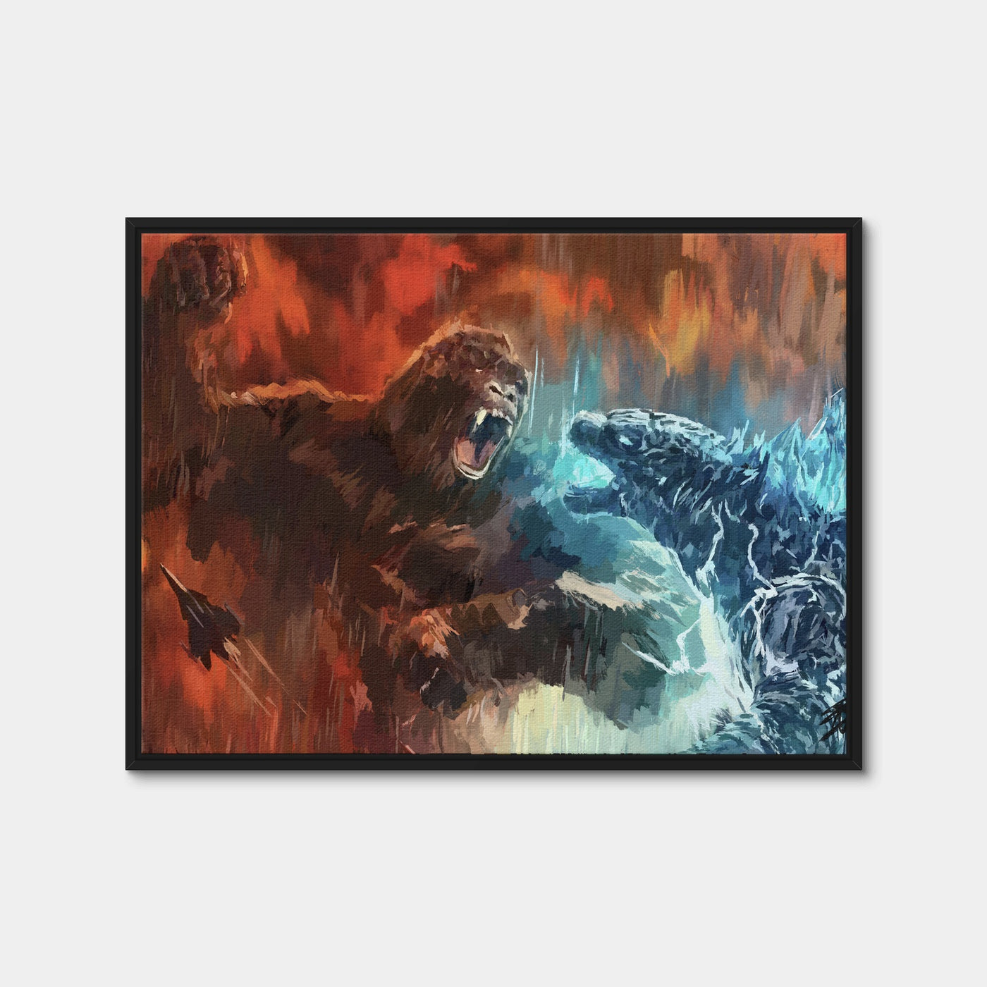 AUTO-MOCKUP WHITE | Ape Vs Lizard | 1 Piece | Black Framed Canvas | group=4x3