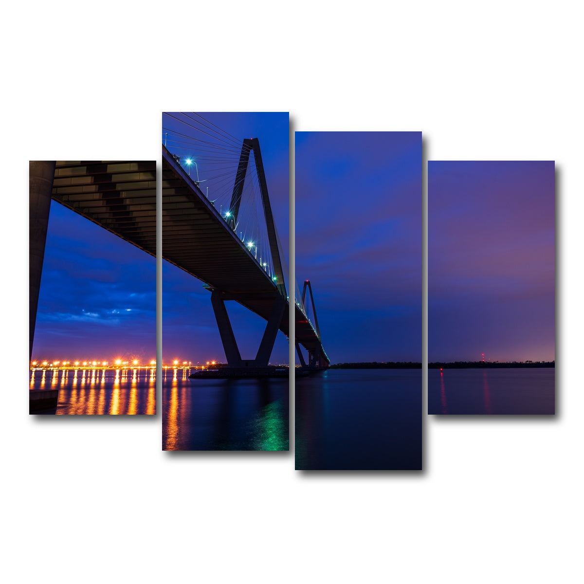 AUTO-MOCKUP WHITE | Arthur Ravenel Jr. Bridge SC | 4 Piece | Gallery Wrap Canvas | group=4_short