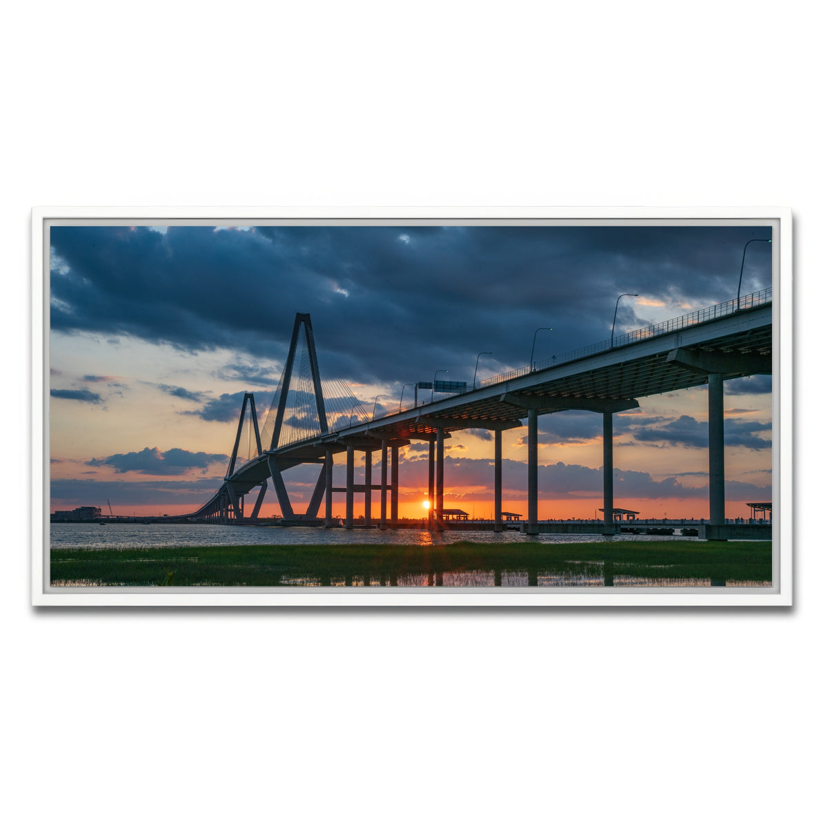 AUTO-MOCKUP WHITE | Arthur Ravenel Jr. Bridge | 1 Piece | White Framed Canvas | group=2x1
