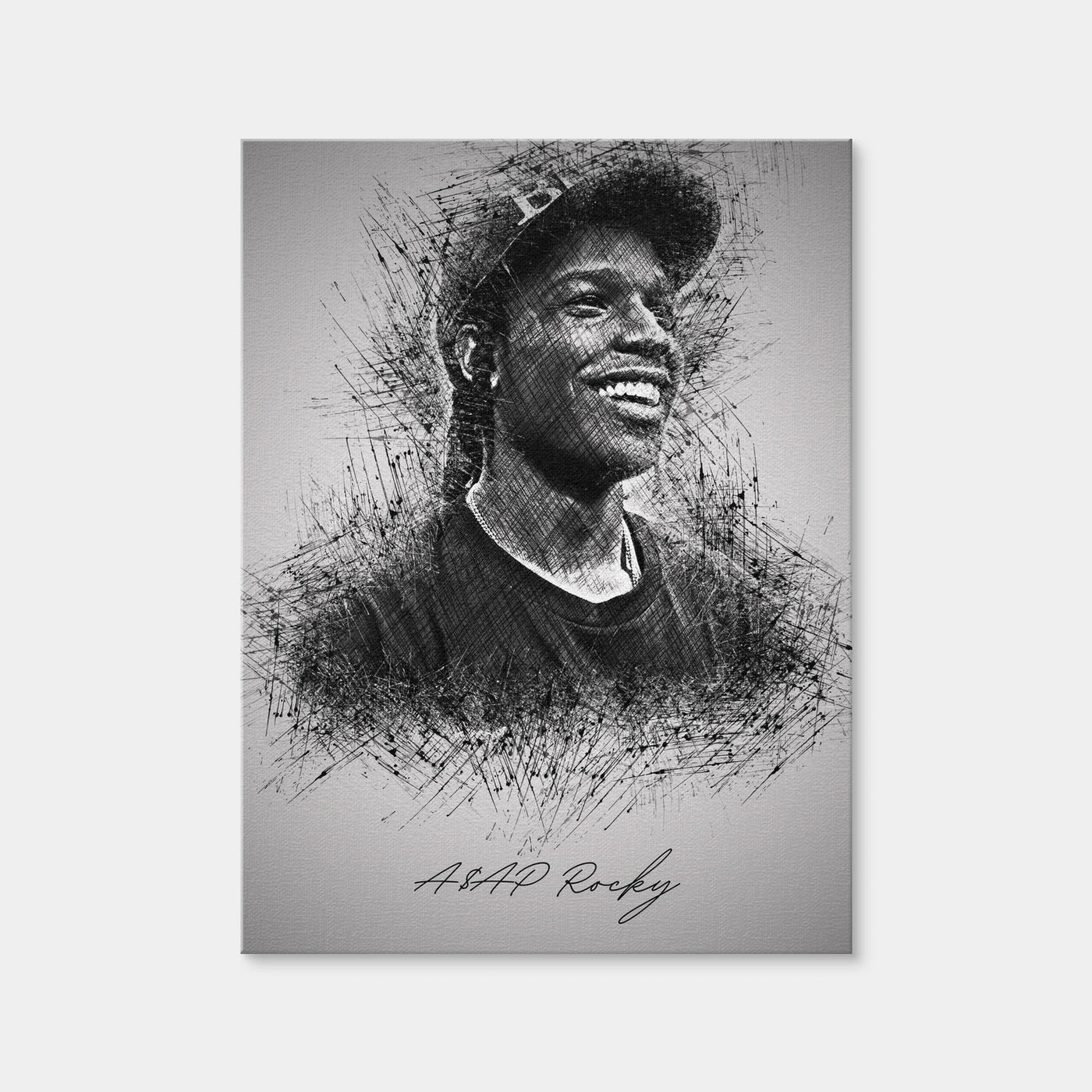 AUTO-MOCKUP WHITE | Asap Rocky Smile | 1 Piece | Gallery Wrap Canvas | group=3x4
