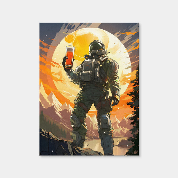 Astronaut Beer Wall Art — Canvas Wrap Format preview