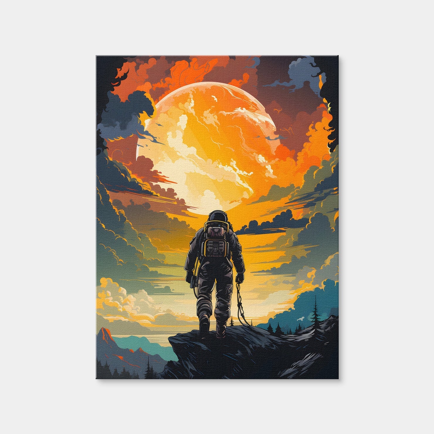 AUTO-MOCKUP WHITE | Astronaut in the Sun | 1 Piece | Gallery Wrap Canvas | group=3x4