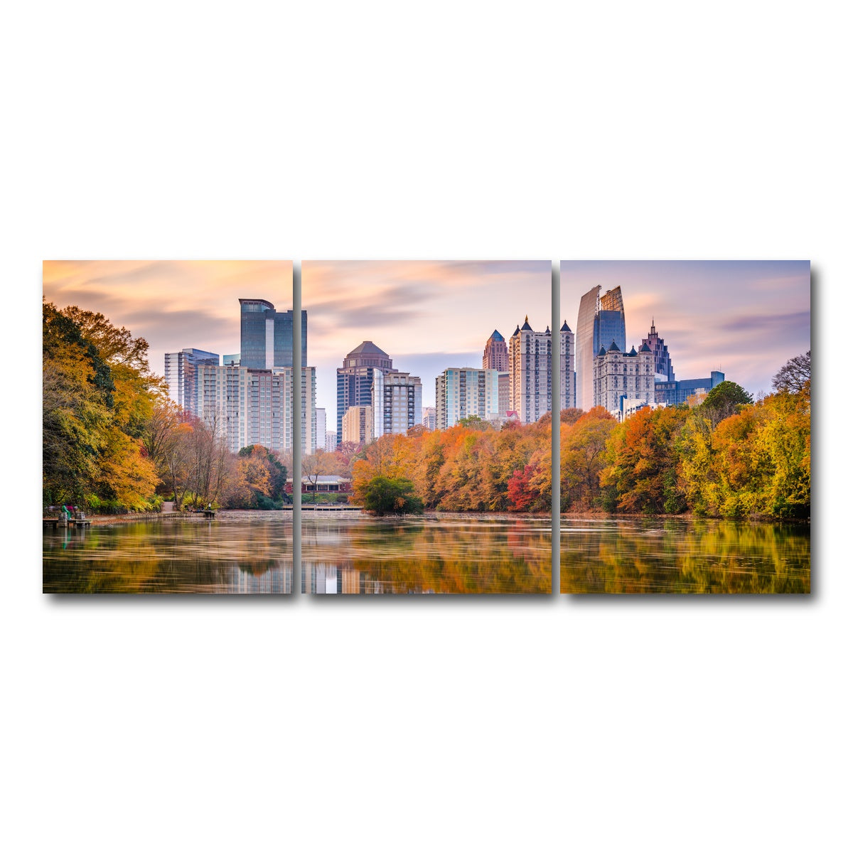 AUTO-MOCKUP WHITE | Atlanta From The Park | 3 Piece | Gallery Wrap Canvas | group=18x24