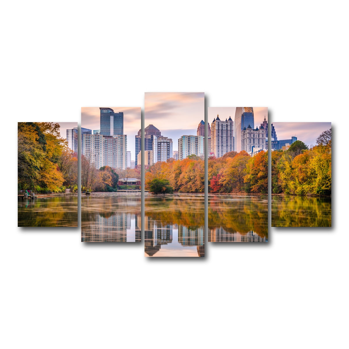 AUTO-MOCKUP WHITE | Atlanta From The Park | 5 Piece | Gallery Wrap Canvas | group=5_normal