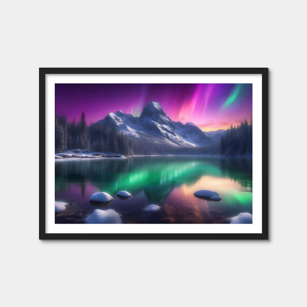 Aurora Mountain Wall Art — Framed Print Format preview