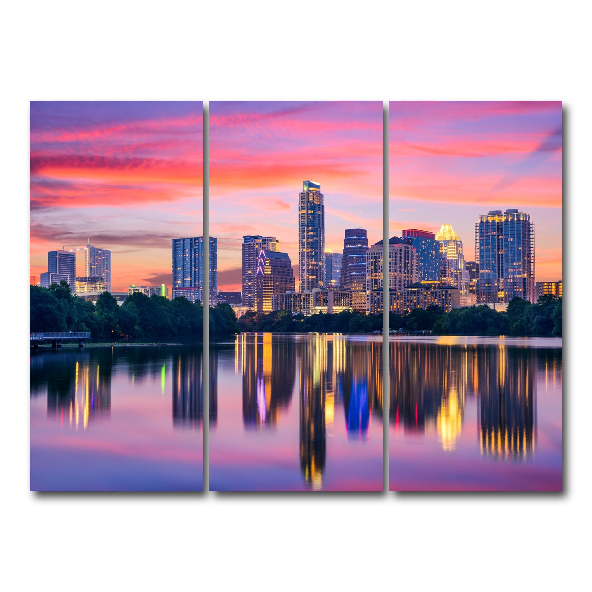 AUTO-MOCKUP WHITE | Austin At Night | 3 Piece | Gallery Wrap Canvas | group=8x18