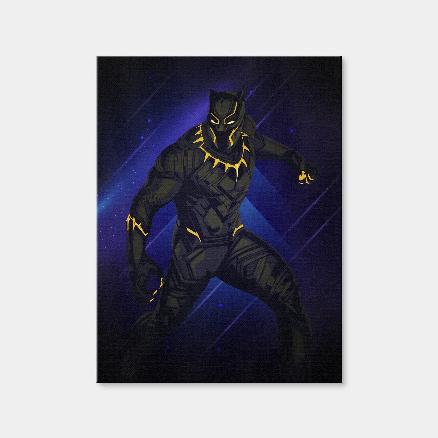 AUTO-MOCKUP WHITE | Black Panther on Blue | 1 Piece | Gallery Wrap Canvas | group=3x4