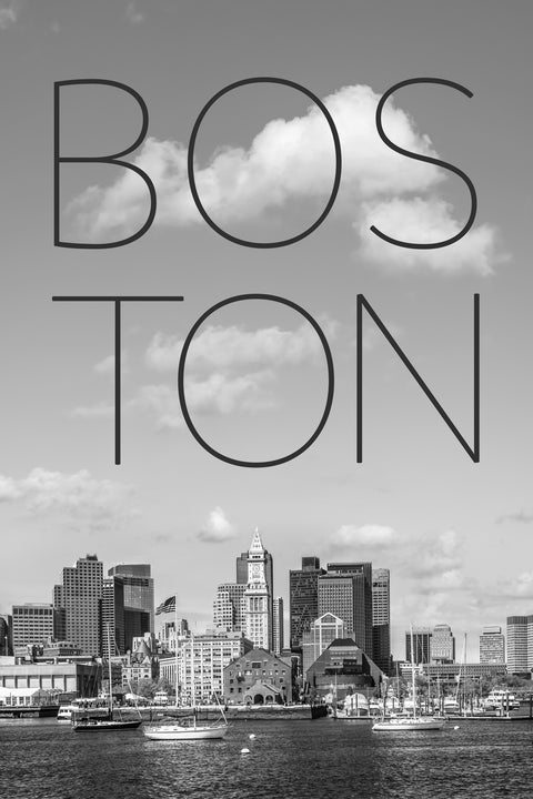 BOSTON Skyline Financial District Wall Art