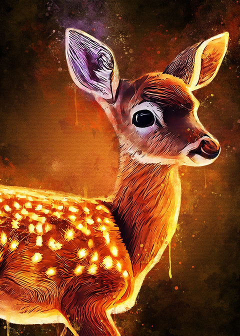 Baby Fawn Painting Wall Art