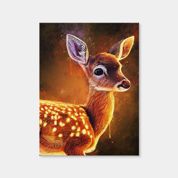 Baby Fawn Painting Wall Art — Canvas Wrap Format preview
