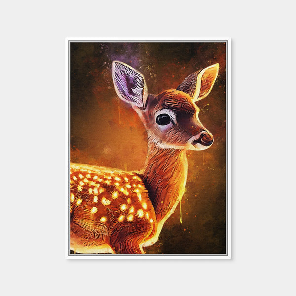 Baby Fawn Painting Wall Art — Framed Canvas Format preview