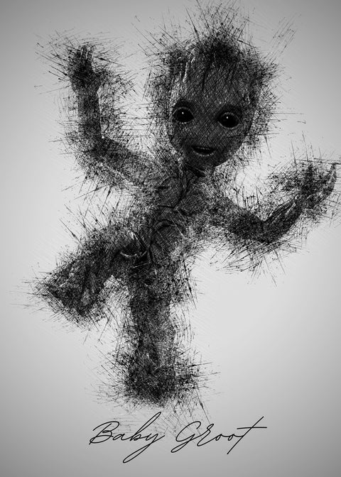 Baby Groot Wall Art