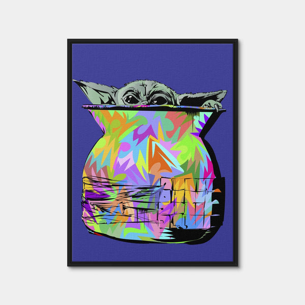 Baby Yoda Wall Art — Framed Canvas Format preview