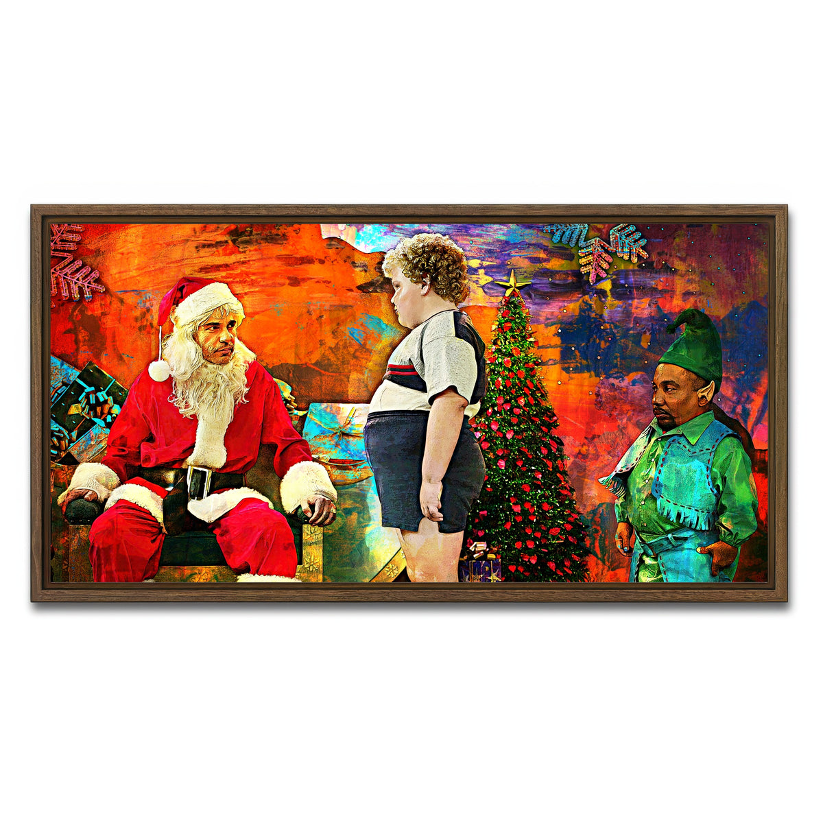 AUTO-MOCKUP WHITE | Bad Santa | 1 Piece | Walnut Framed Canvas | group=2x1