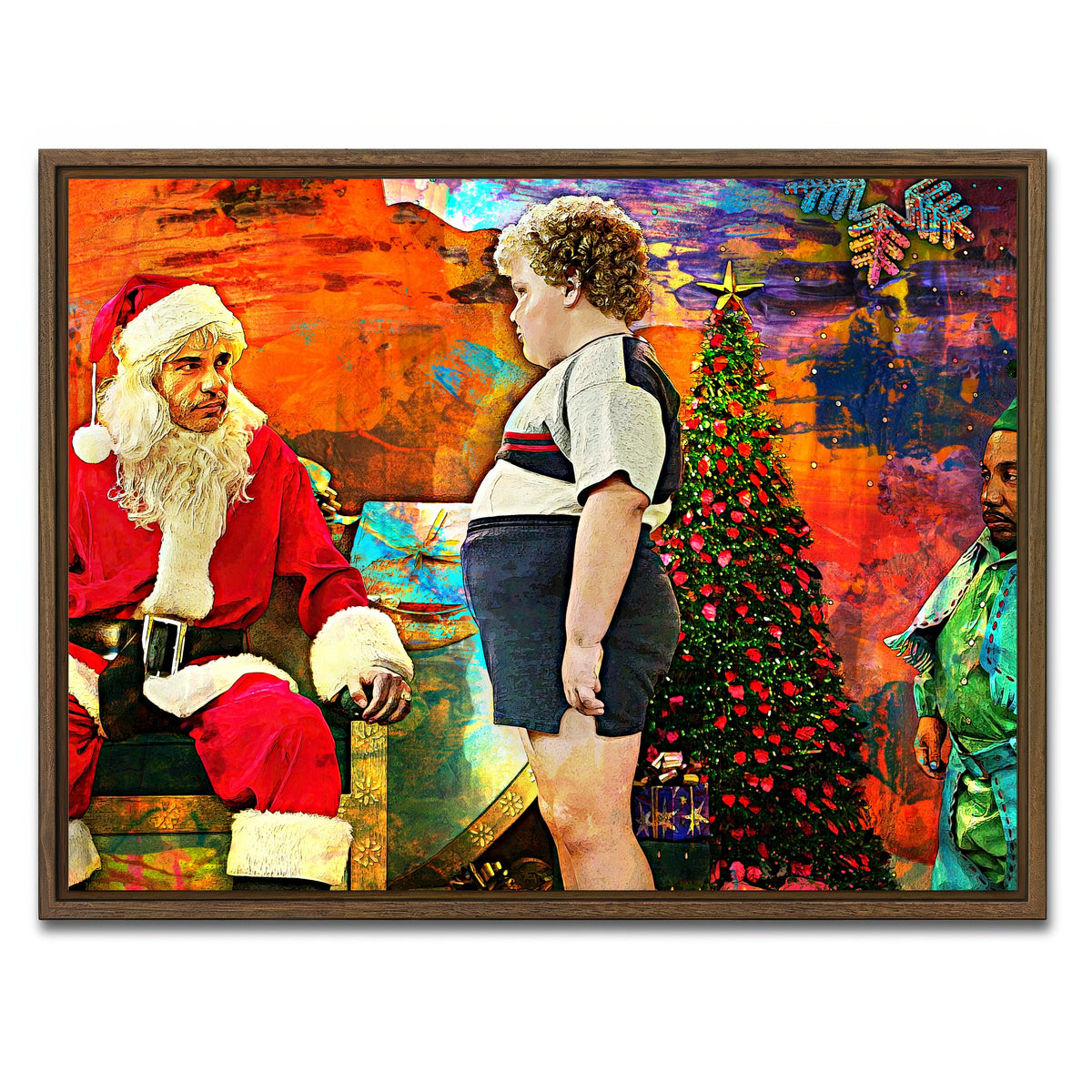 AUTO-MOCKUP WHITE | Bad Santa | 1 Piece | Walnut Framed Canvas | group=4x3
