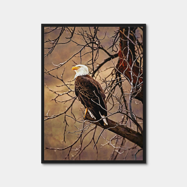 Bald Eagle Wall Art — Framed Canvas Format preview