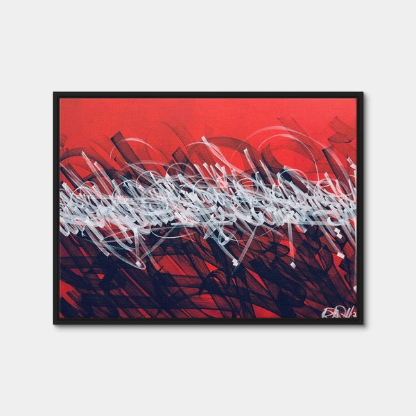 Bash Red Wall Art — Framed Canvas Format preview