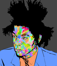 Basquiat in Blue Wall Art
