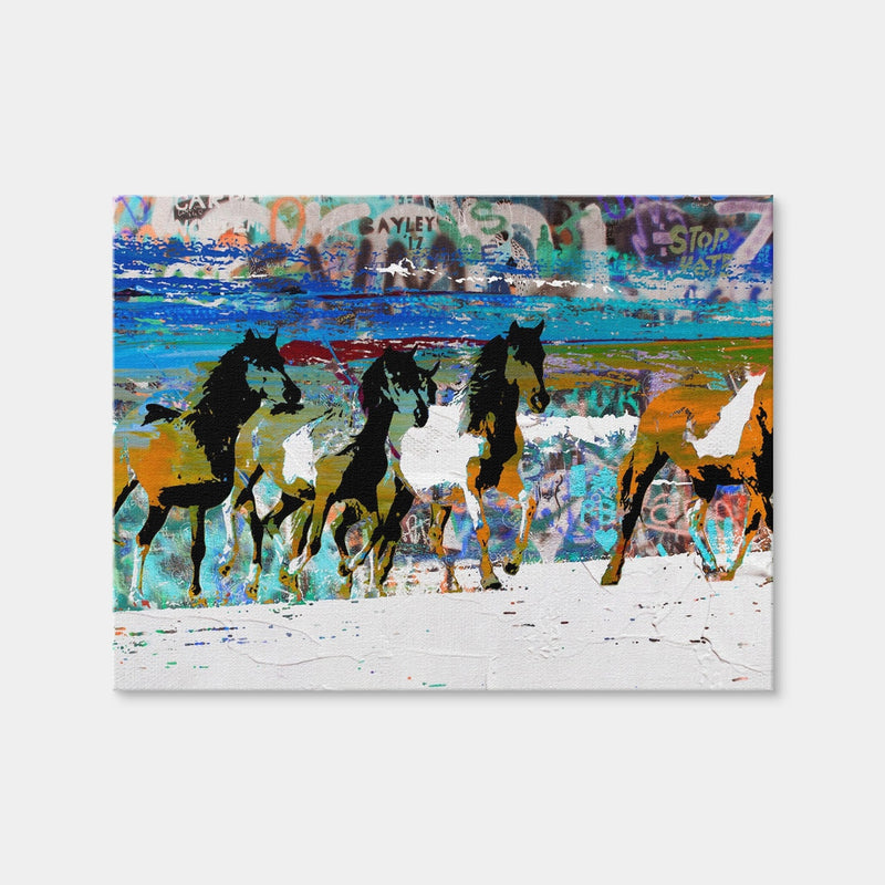 AUTO-MOCKUP WHITE | Beach Horses 3 | 1 Piece | Gallery Wrap | group=4x3