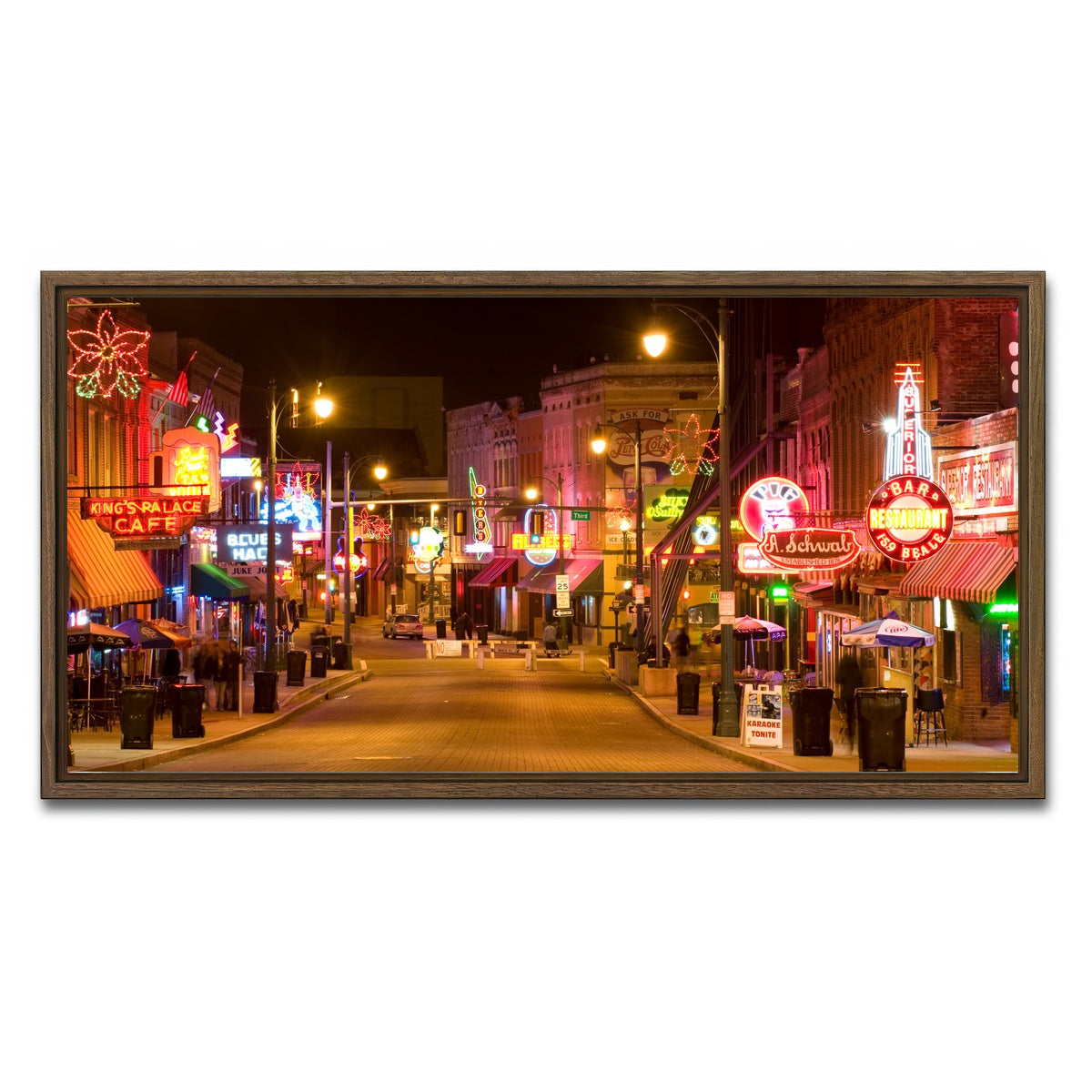 AUTO-MOCKUP WHITE | Beale Street | 1 Piece | Walnut Framed Canvas | group=2x1