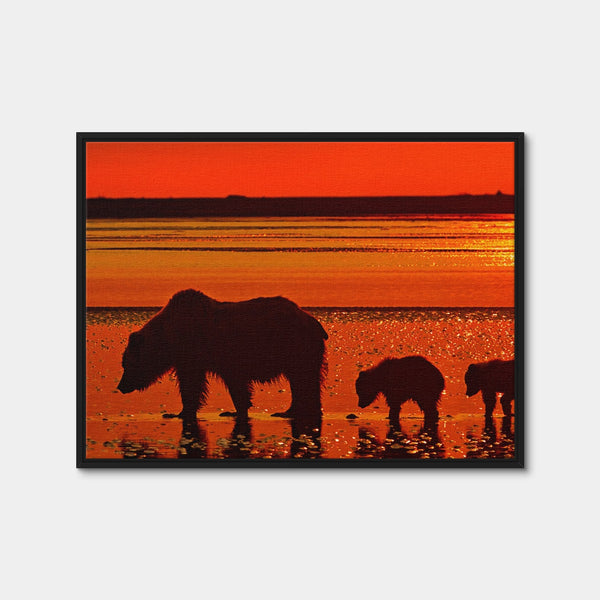 Bear & Her Cubs Wall Art — Framed Canvas Format preview