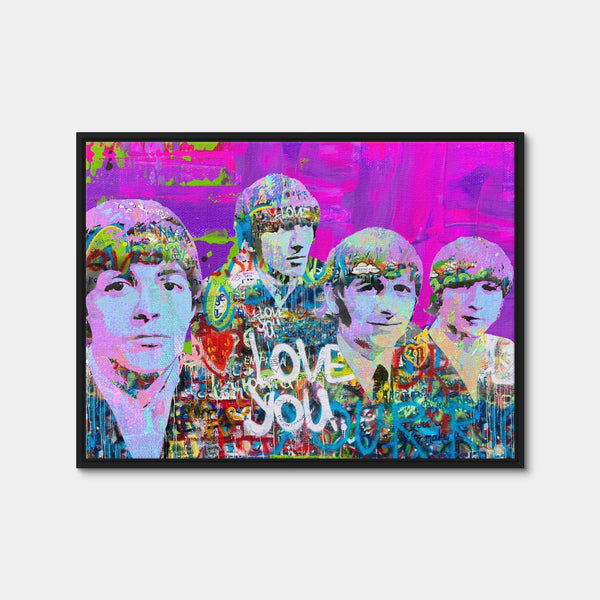 Beatles Love You Wall Art — Framed Canvas Format preview