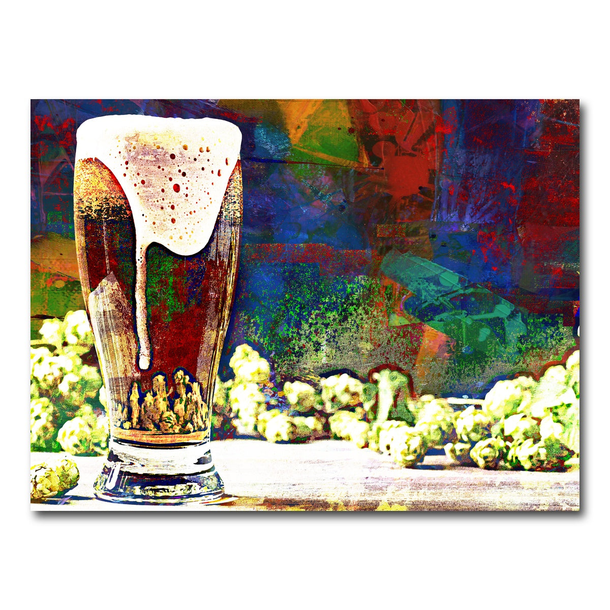 AUTO-MOCKUP WHITE | Beer Hops Abstract | 1 Piece | Gallery Wrap Canvas | group=4x3