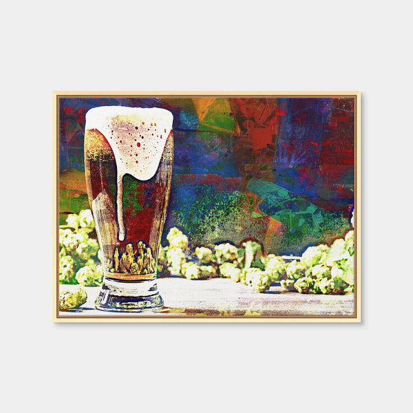 Beer Hops Abstract Wall Art — Framed Canvas Format preview