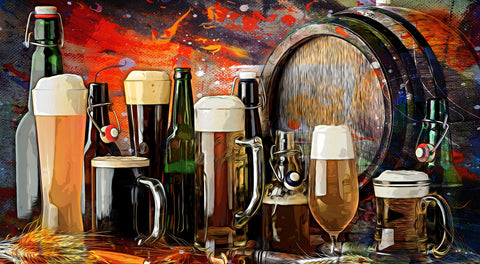 Beer Types Abstract Wall Art
