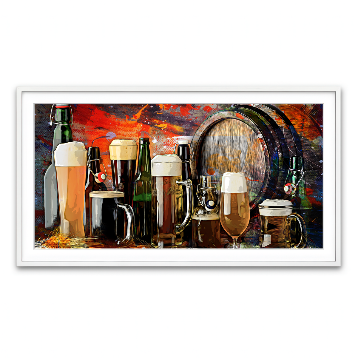 Framed Print 2x1 White