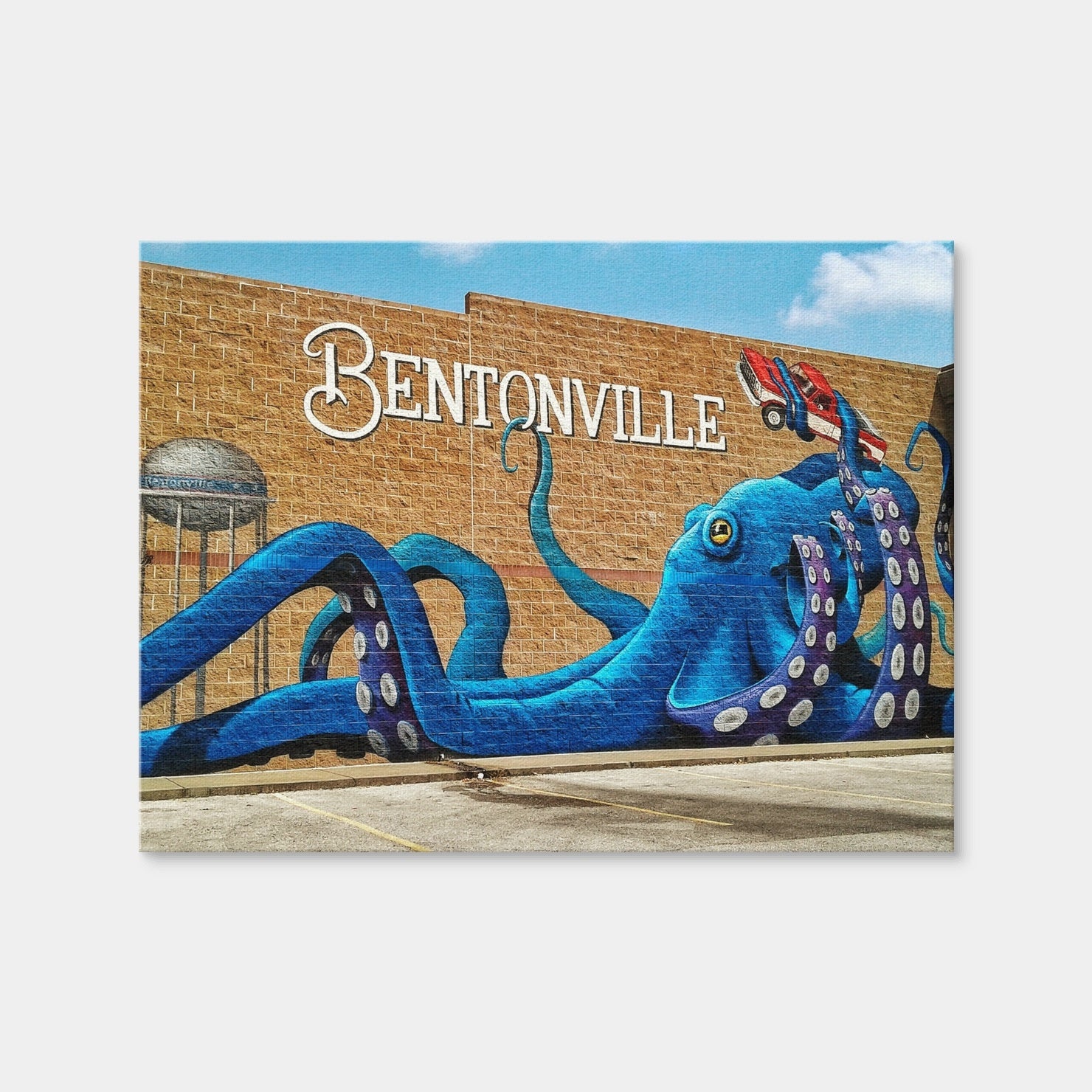AUTO-MOCKUP WHITE | Bentonville Blue Octopus Mural | 1 Piece | Gallery Wrap Canvas | group=4x3