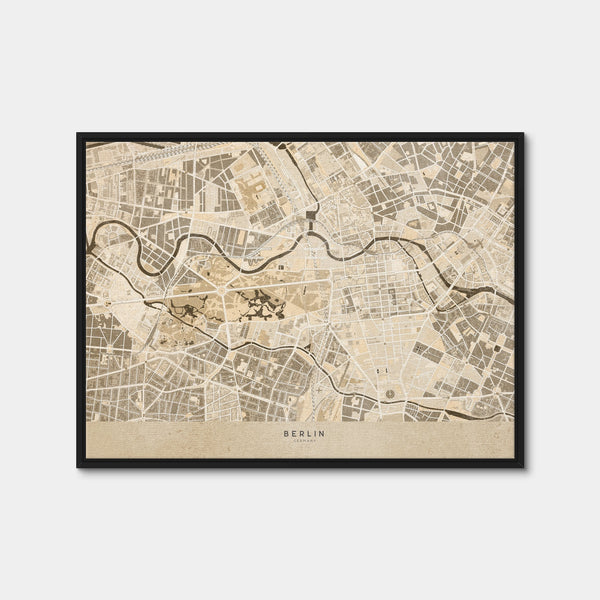 Berlin Map Wall Art — Framed Canvas Format preview