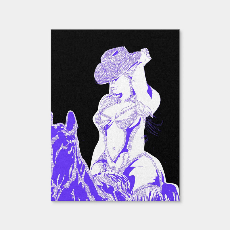 AUTO-MOCKUP WHITE | Beyonce on Glitter Horse | 1 Piece | Gallery Wrap Canvas | group=3x4