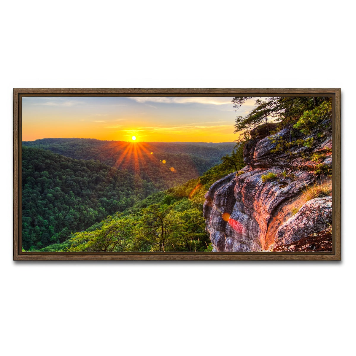 AUTO-MOCKUP WHITE | Big South Fork | 1 Piece | Walnut Framed Canvas | group=2x1