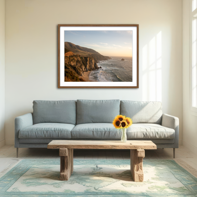 AUTO-MOCKUP ROOM | Big Sur Coastline Sunset Wall Art
