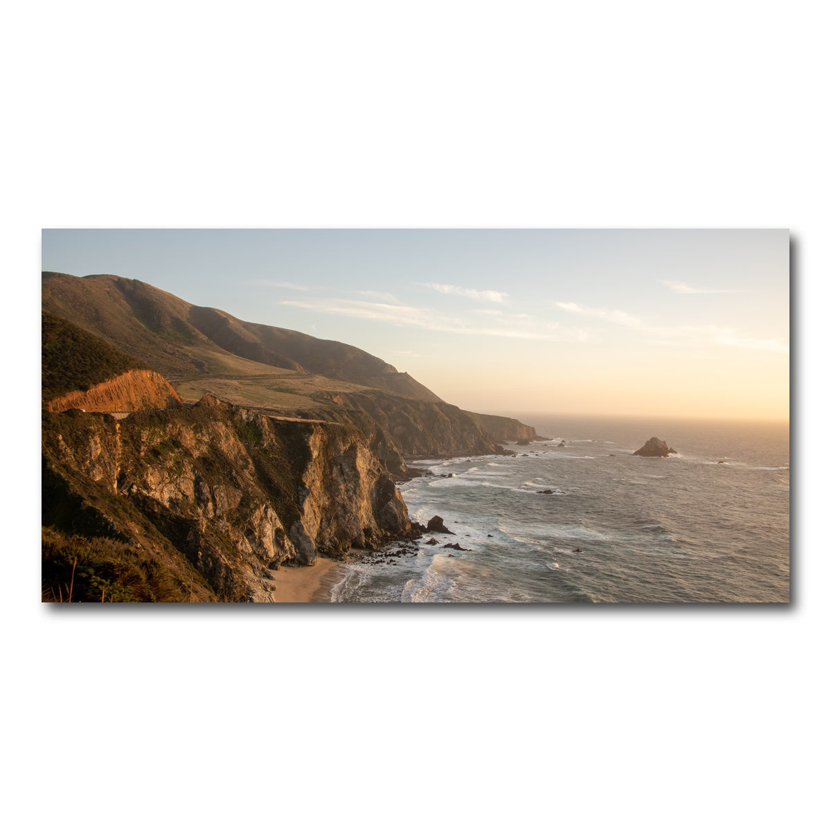 AUTO-MOCKUP WHITE | Big Sur Coastline Sunset | 1 Piece | Gallery Wrap Canvas | group=2x1