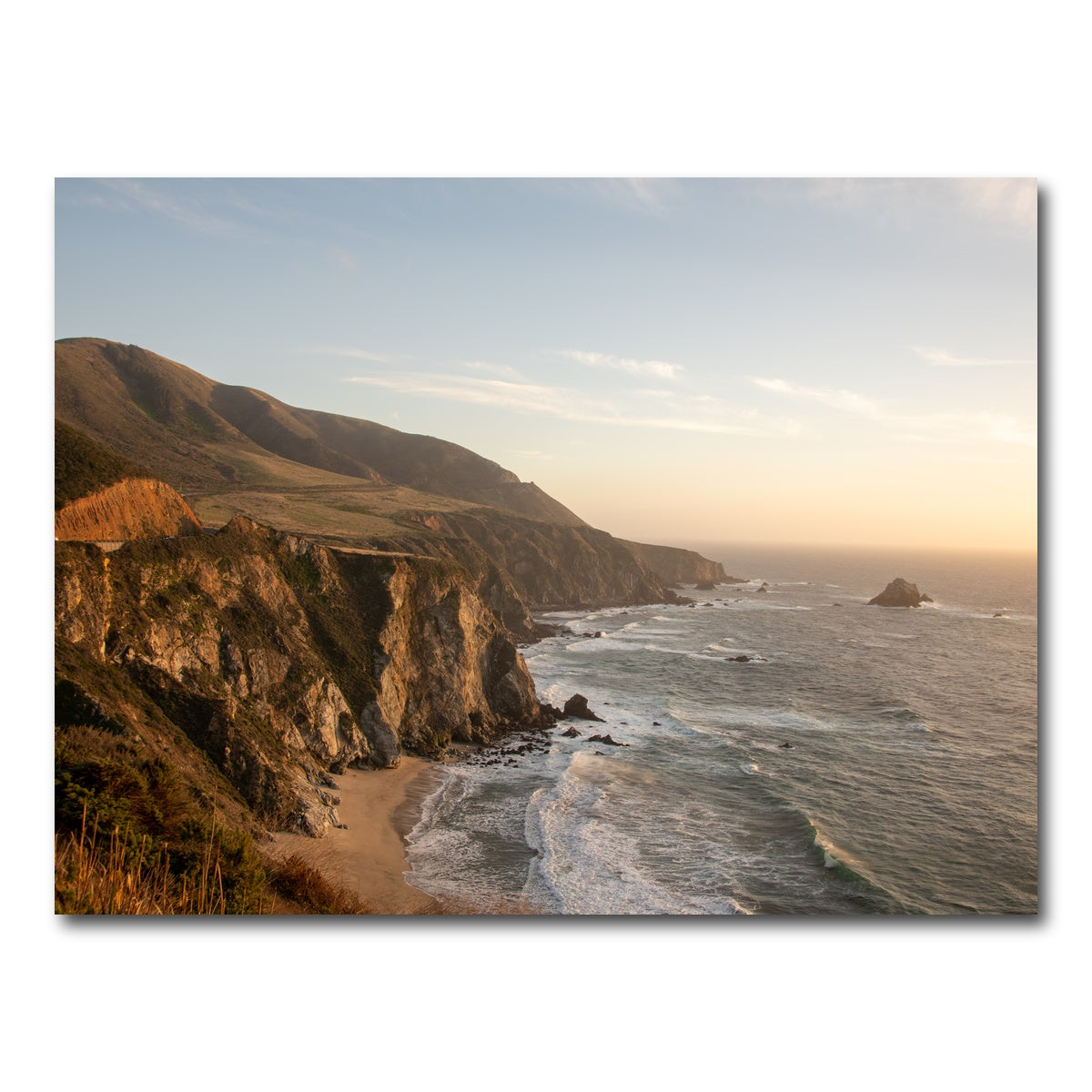 AUTO-MOCKUP WHITE | Big Sur Coastline Sunset | 1 Piece | Gallery Wrap Canvas | group=4x3