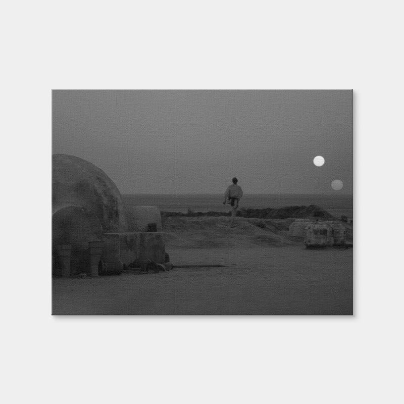AUTO-MOCKUP WHITE | Binary Sunset Grayscale | 1 Piece | Gallery Wrap Canvas | group=4x3