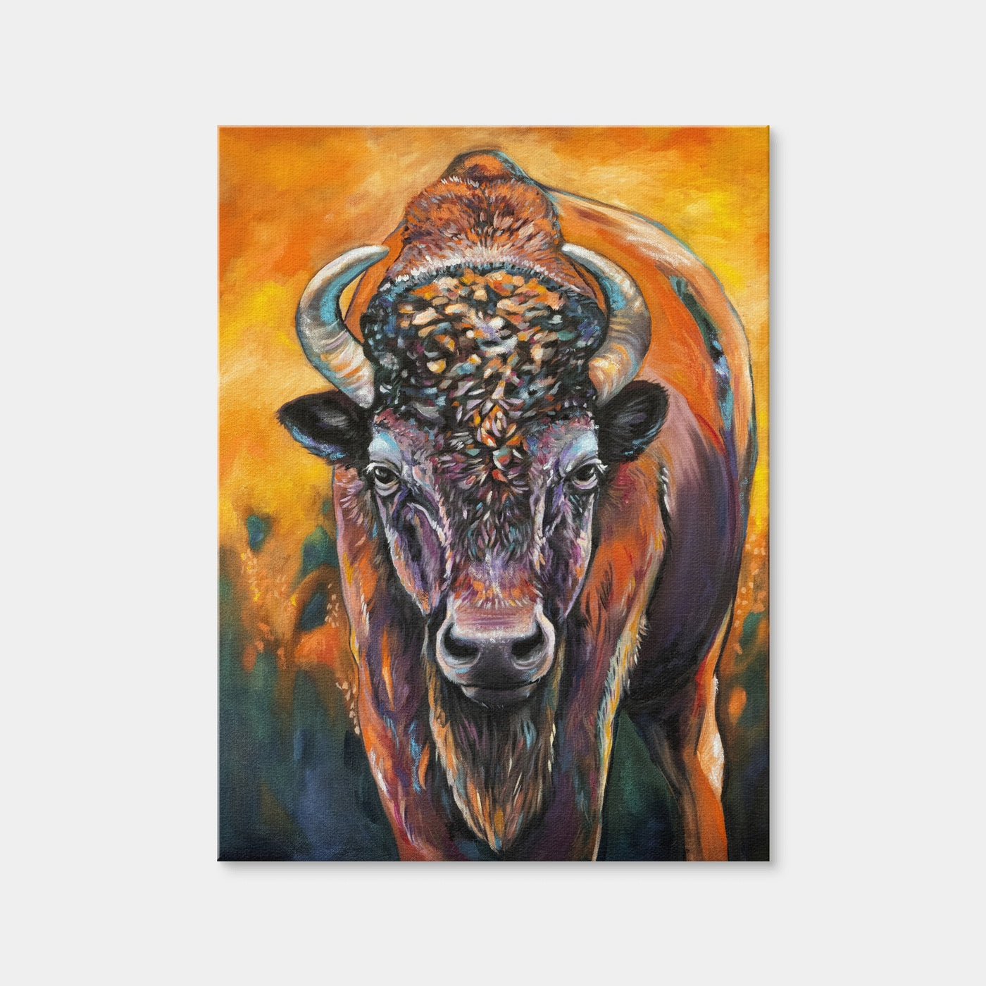 AUTO-MOCKUP WHITE | Bison Oil Painting | 1 Piece | Gallery Wrap Canvas | group=3x4