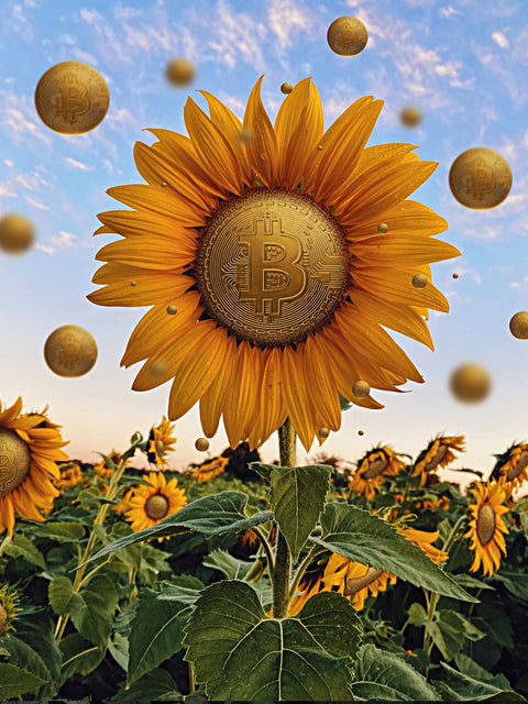 Bitcoin Flower Wall Art