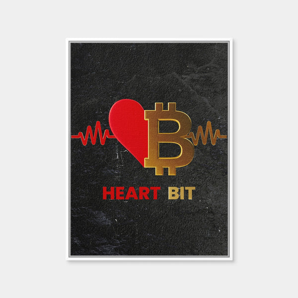 Bitcoin Heart Wall Art — Framed Canvas Format preview