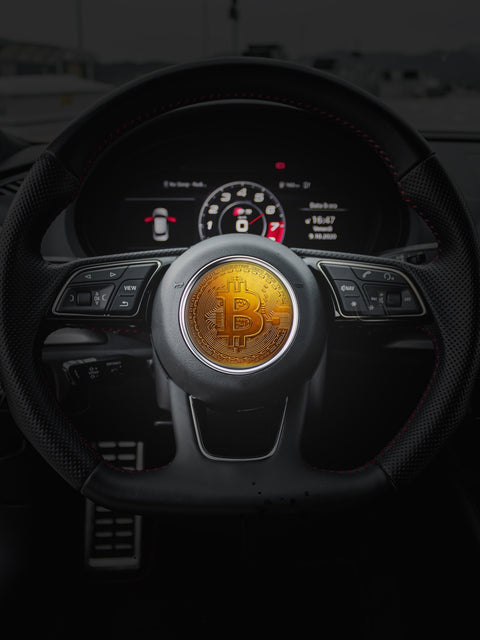 Bitcoin car steering Wall Art