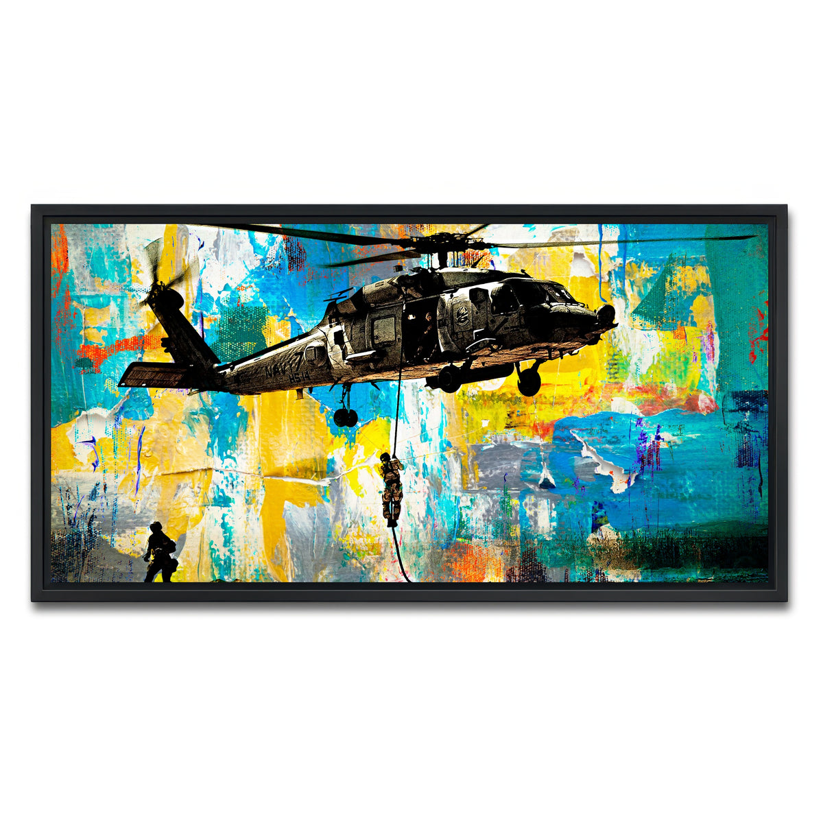 AUTO-MOCKUP WHITE | Black Hawk | 1 Piece | Black Framed Canvas | group=2x1