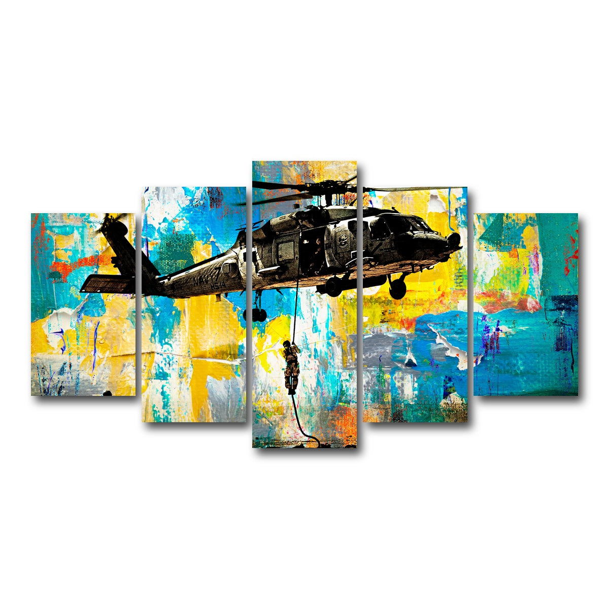 AUTO-MOCKUP WHITE | Black Hawk | 5 Piece | Gallery Wrap Canvas | group=5_normal