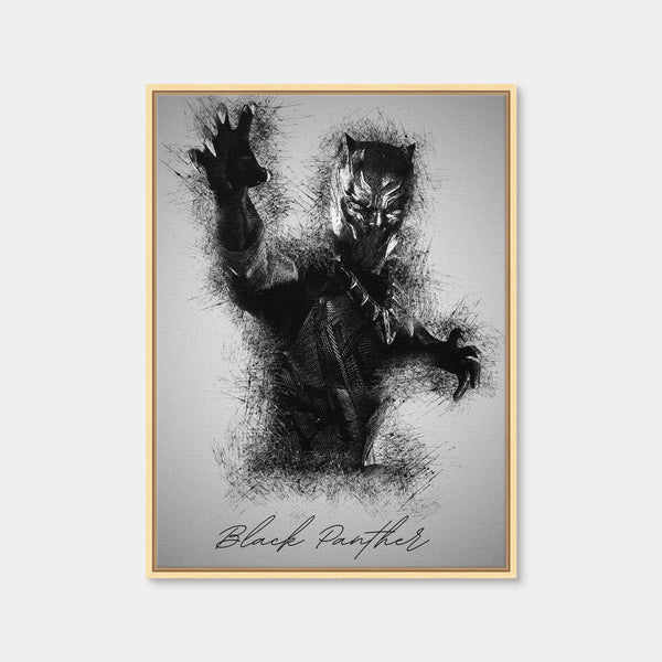 Black Panther Sketch Wall Art — Framed Canvas Format preview