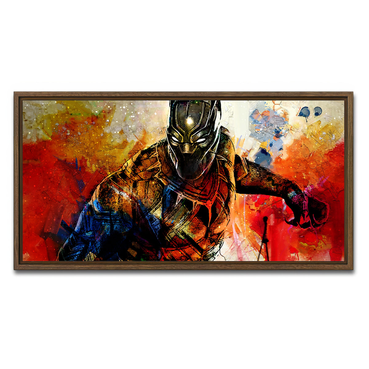 AUTO-MOCKUP WHITE | Black Panther | 1 Piece | Walnut Framed Canvas | group=2x1