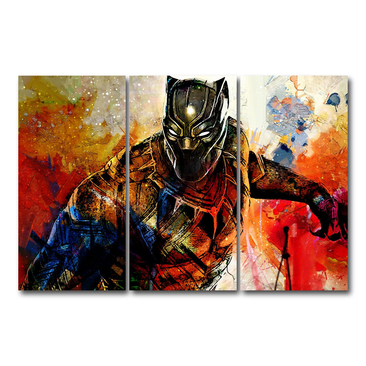 AUTO-MOCKUP WHITE | Black Panther | 3 Piece | Gallery Wrap Canvas | group=12x24