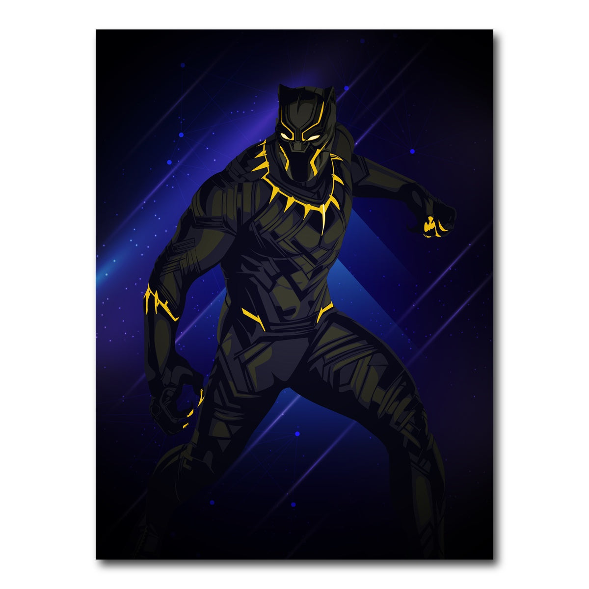 AUTO-MOCKUP WHITE | Black Panther on Blue | 1 Piece | Gallery Wrap Canvas | group=3x4