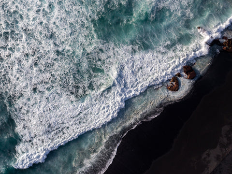 Black Sand Wave Wall Art